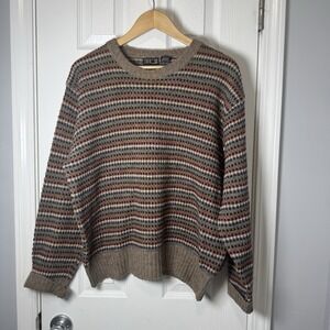 Vintage 90s DAKS London Men's Multicolored Shetland Wool Crewneck Sweater XL
